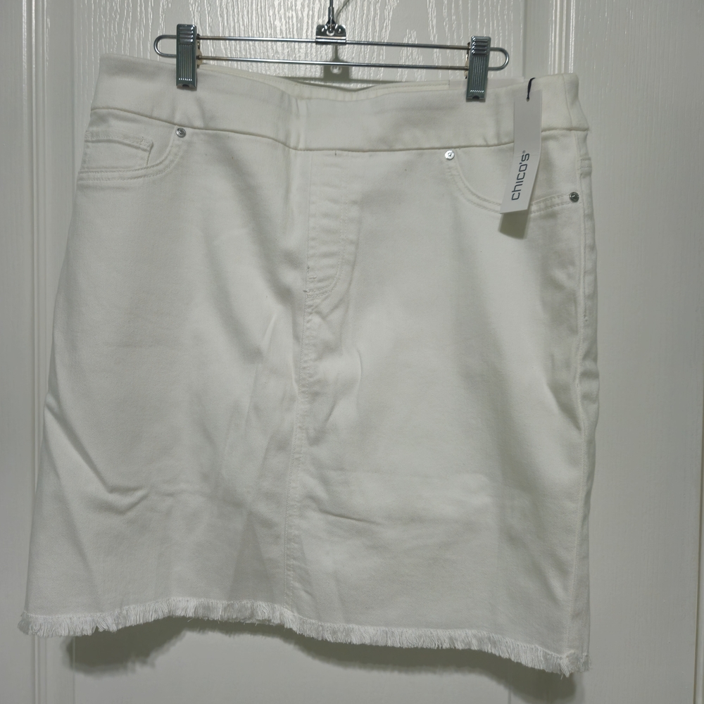 Chico's White Denim Skirt